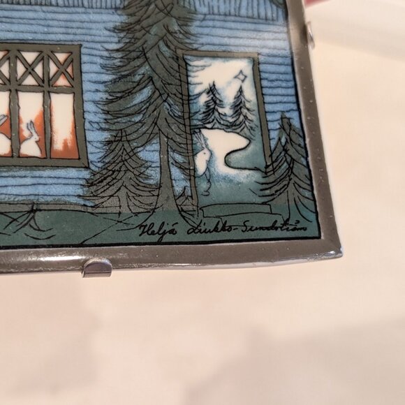 Vintage Arabia Finland "Blue House of Happiness" Tile - Picture 2 of 5